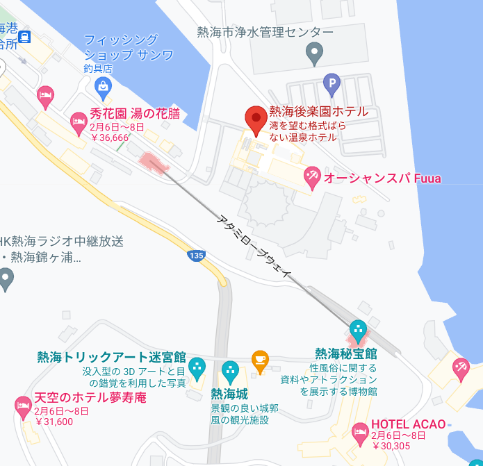 熱海後楽園ホテルの周辺地図